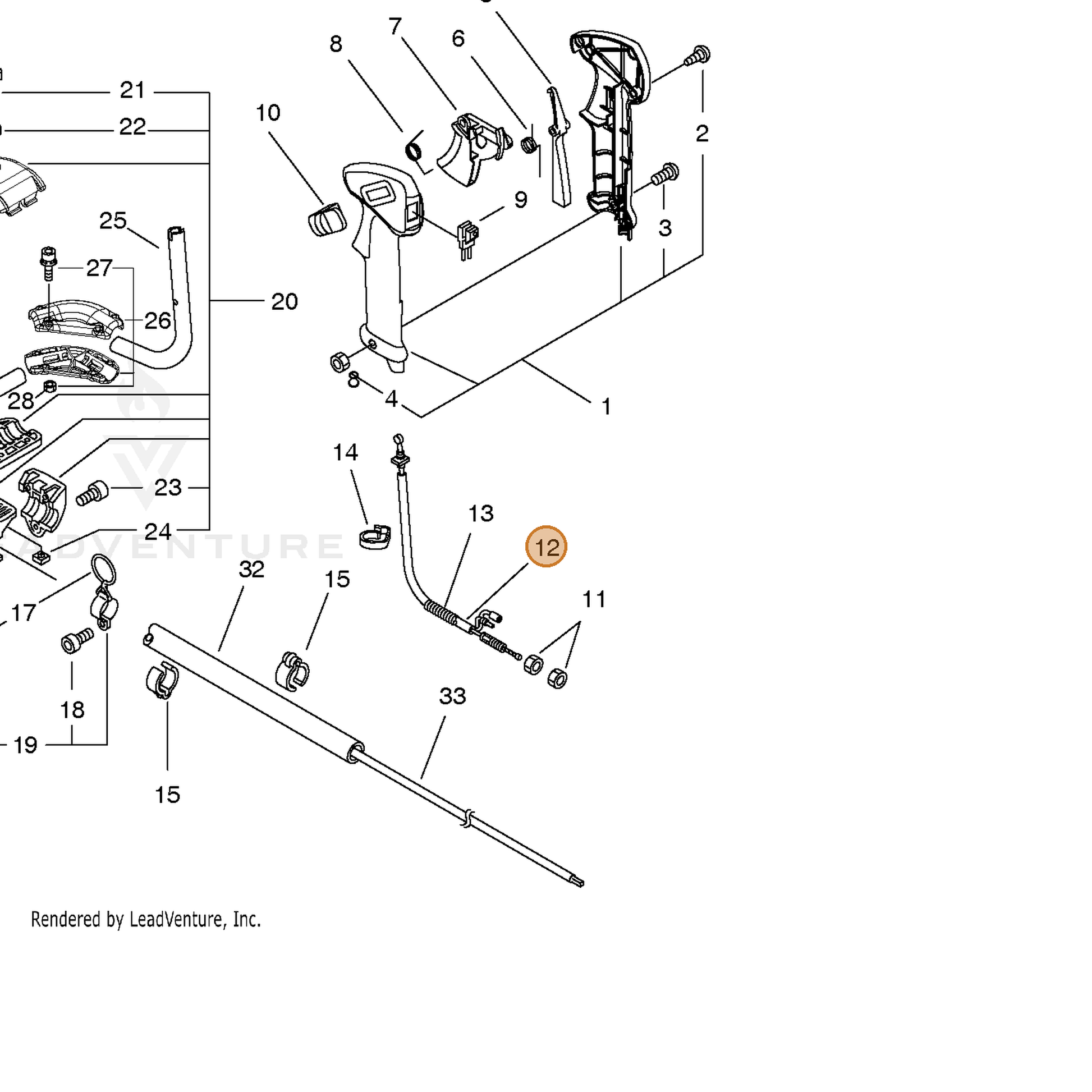 ECHO part V430000410 — IPL diagram snippet (6x zoom, amber highlight)