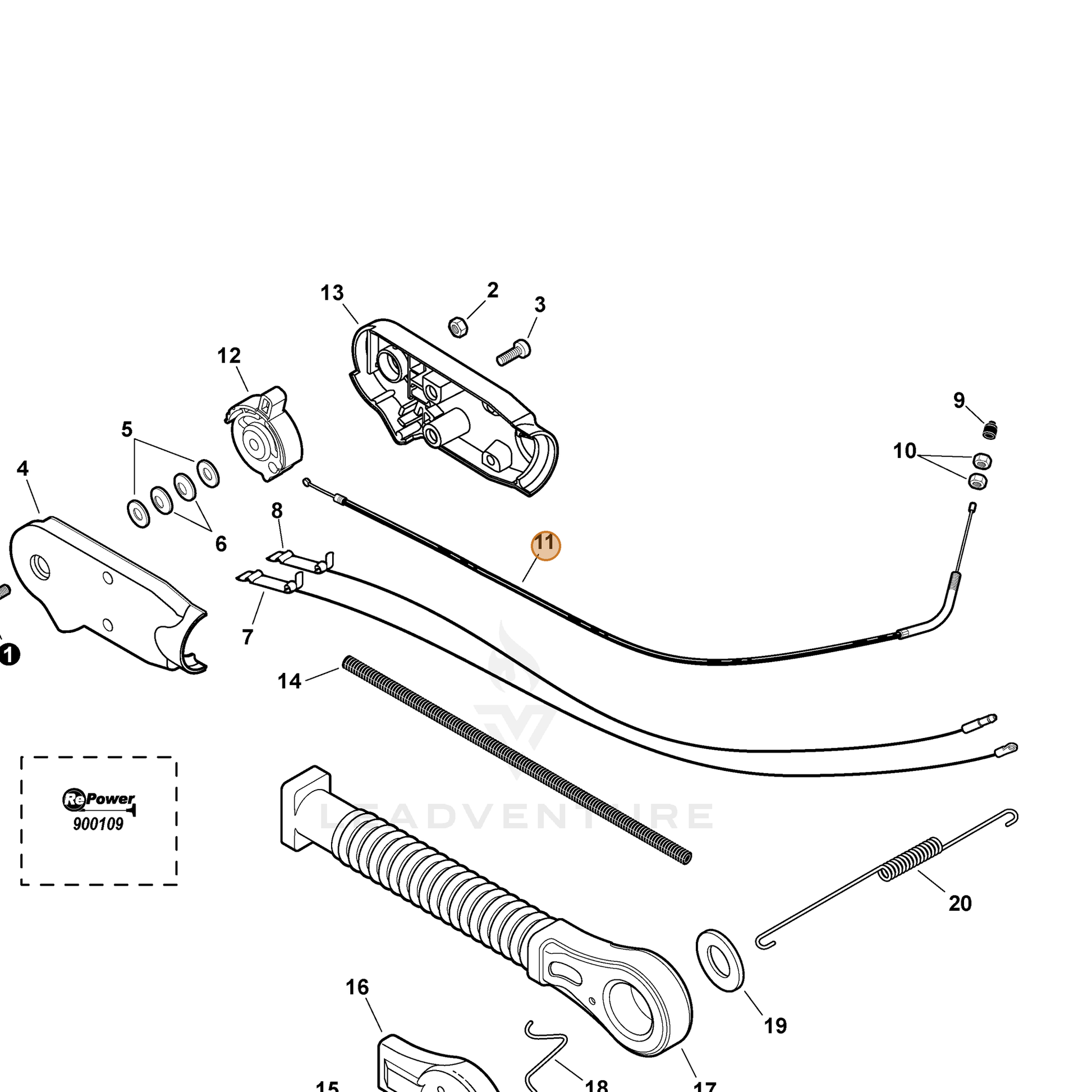 ECHO part V430000440 — IPL diagram snippet (6x zoom, amber highlight)