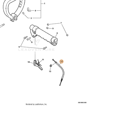 ECHO part V430000671 — IPL diagram snippet (6x zoom, amber highlight)
