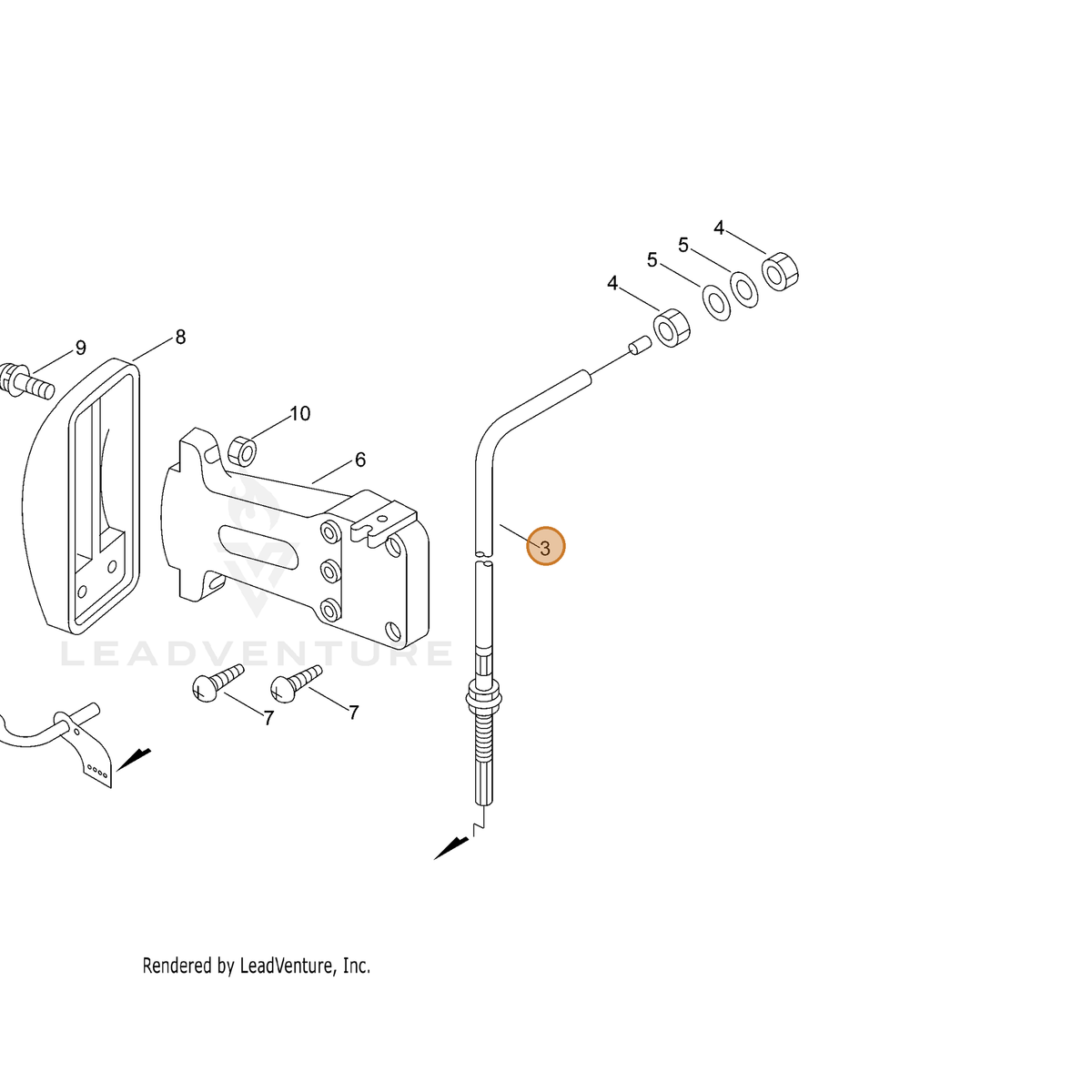 ECHO part V430001330 — IPL diagram snippet (6x zoom, amber highlight)