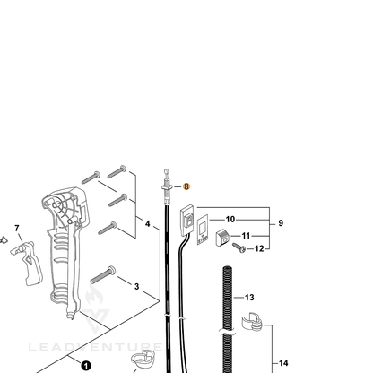 ECHO part V430001980 — IPL diagram snippet (6x zoom, amber highlight)