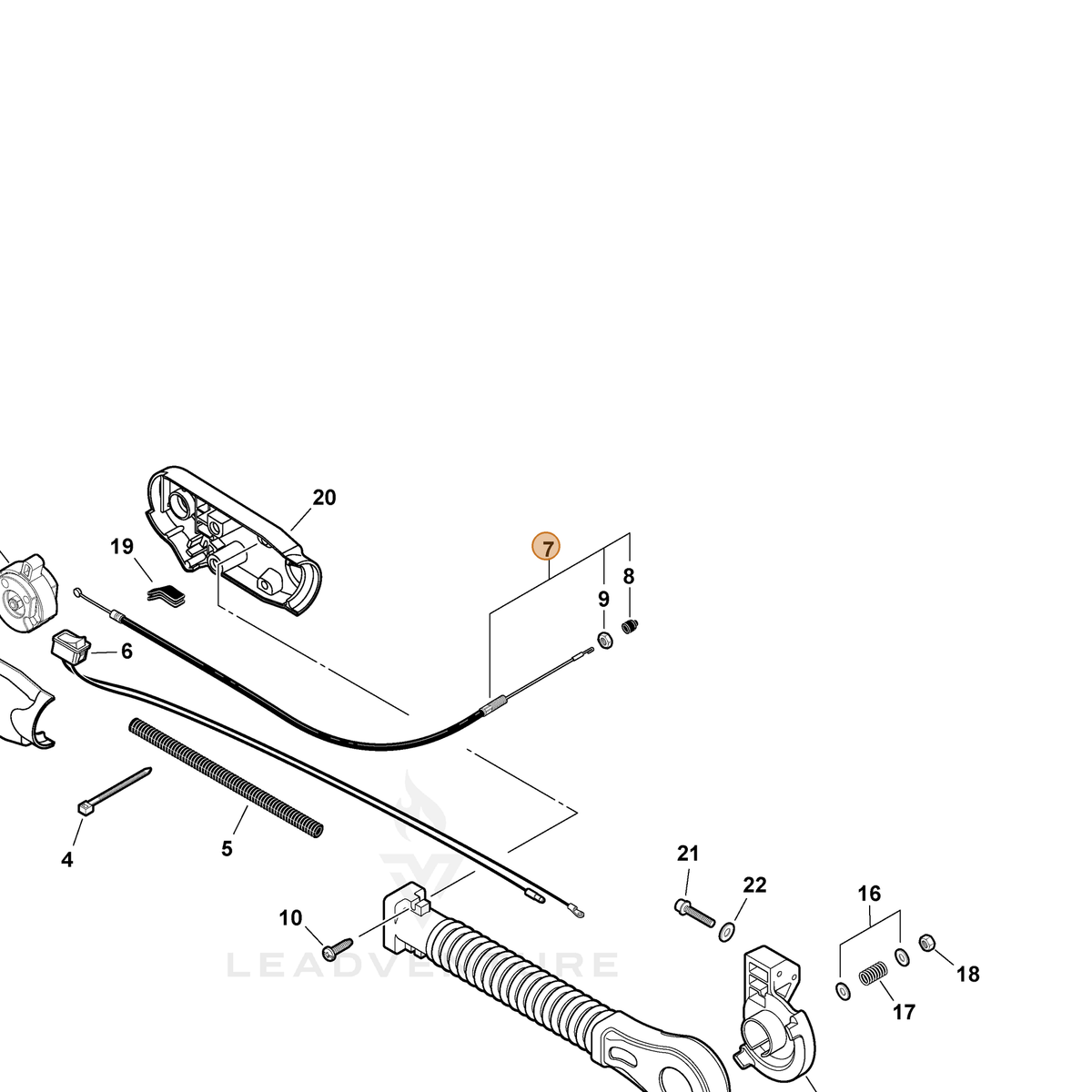 ECHO part V430002390 — IPL diagram snippet (6x zoom, amber highlight)