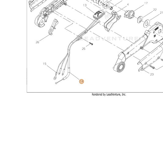 Echo part V430002520 — IPL diagram snippet (6x zoom, amber highlight)