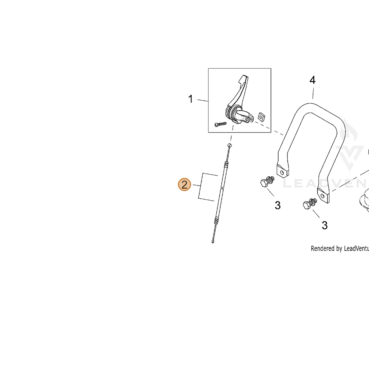 Echo part V430003260 — IPL diagram snippet (6x zoom, amber highlight)