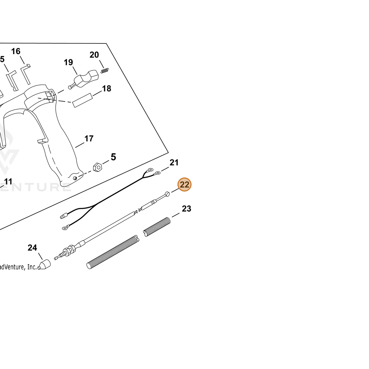 ECHO part V430004540 — IPL diagram snippet (6x zoom, amber highlight)