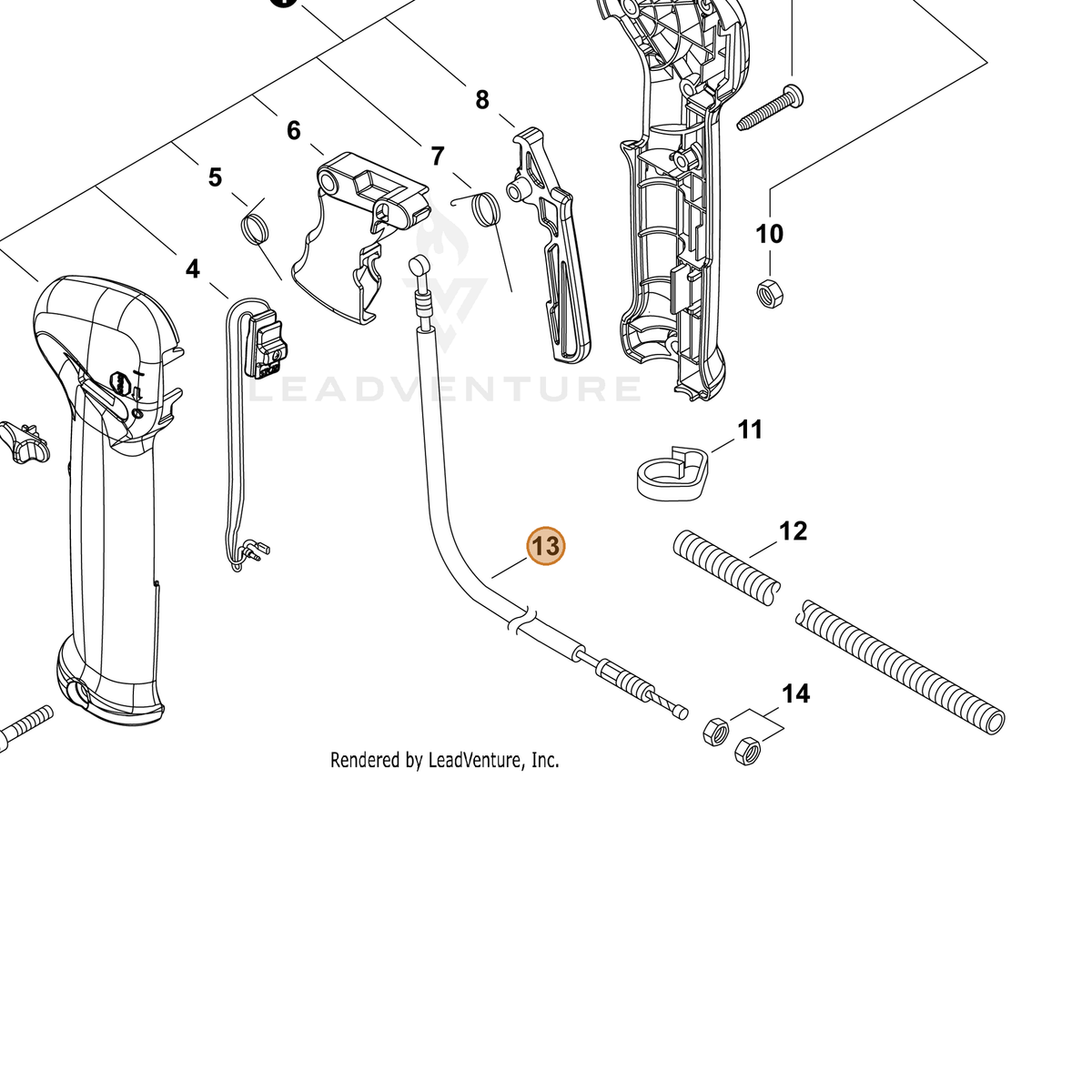 ECHO part V430005260 — IPL diagram snippet (6x zoom, amber highlight)