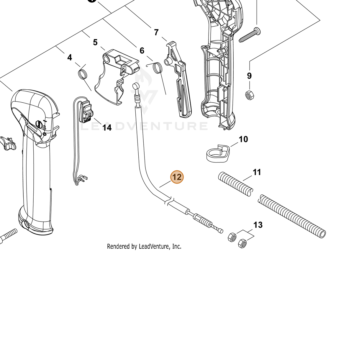 ECHO part V430005261 — IPL diagram snippet (6x zoom, amber highlight)