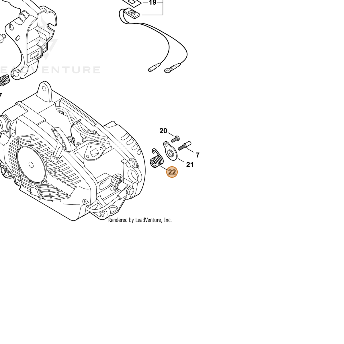 ECHO part V450000080 — IPL diagram snippet (6x zoom, amber highlight)