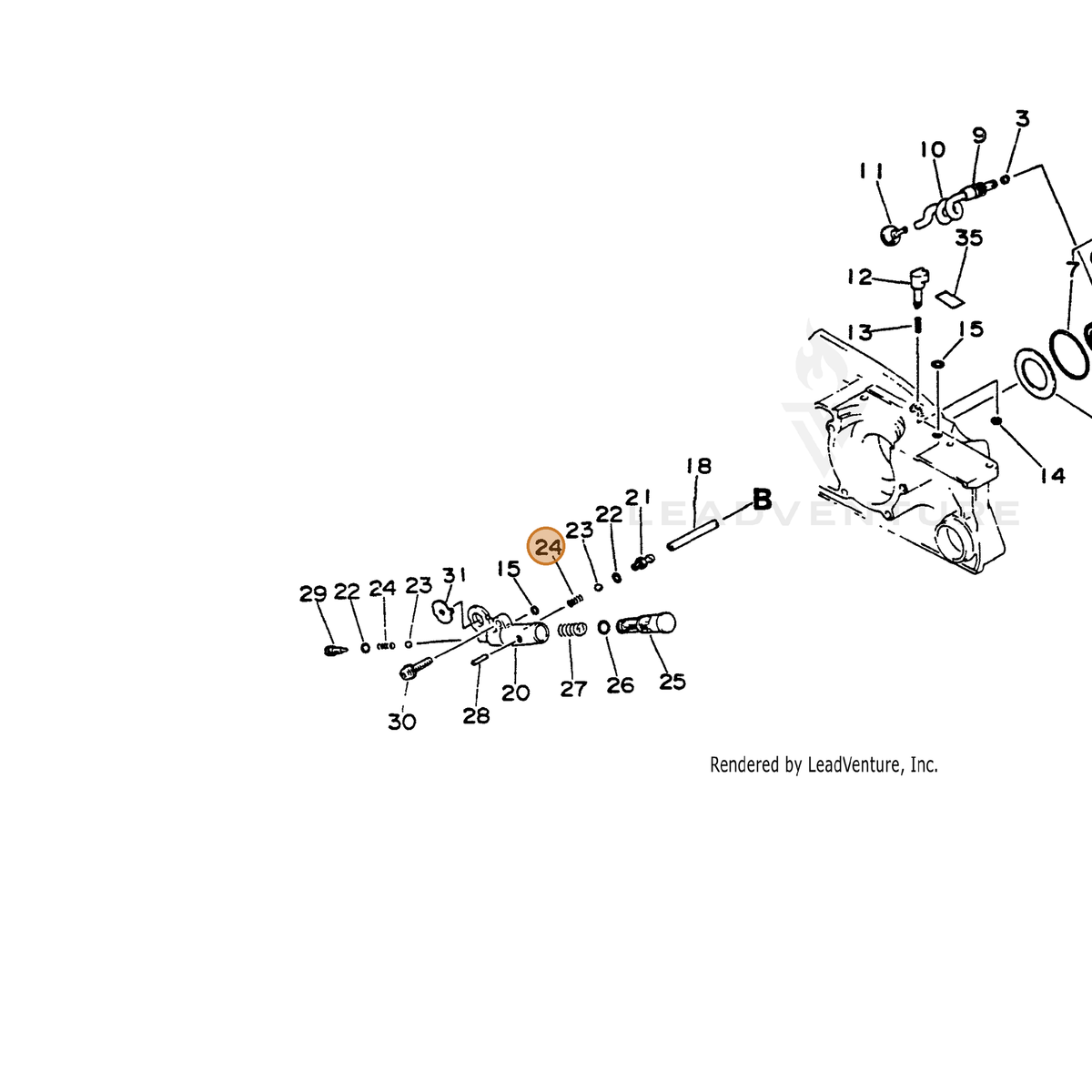 ECHO part V450000290 — IPL diagram snippet (6x zoom, amber highlight)