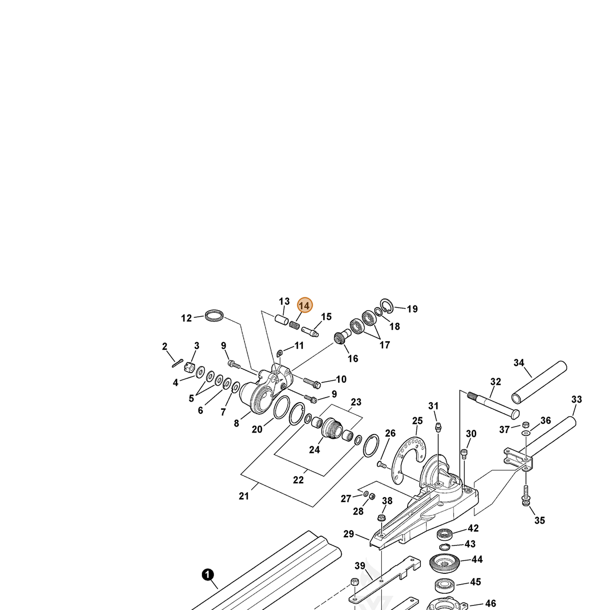 ECHO part V450000420 — IPL diagram snippet (6x zoom, amber highlight)