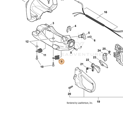 ECHO part V450000610 — IPL diagram snippet (6x zoom, amber highlight)