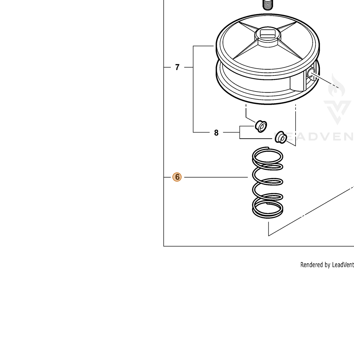 ECHO part V450000660 — IPL diagram snippet (6x zoom, amber highlight)