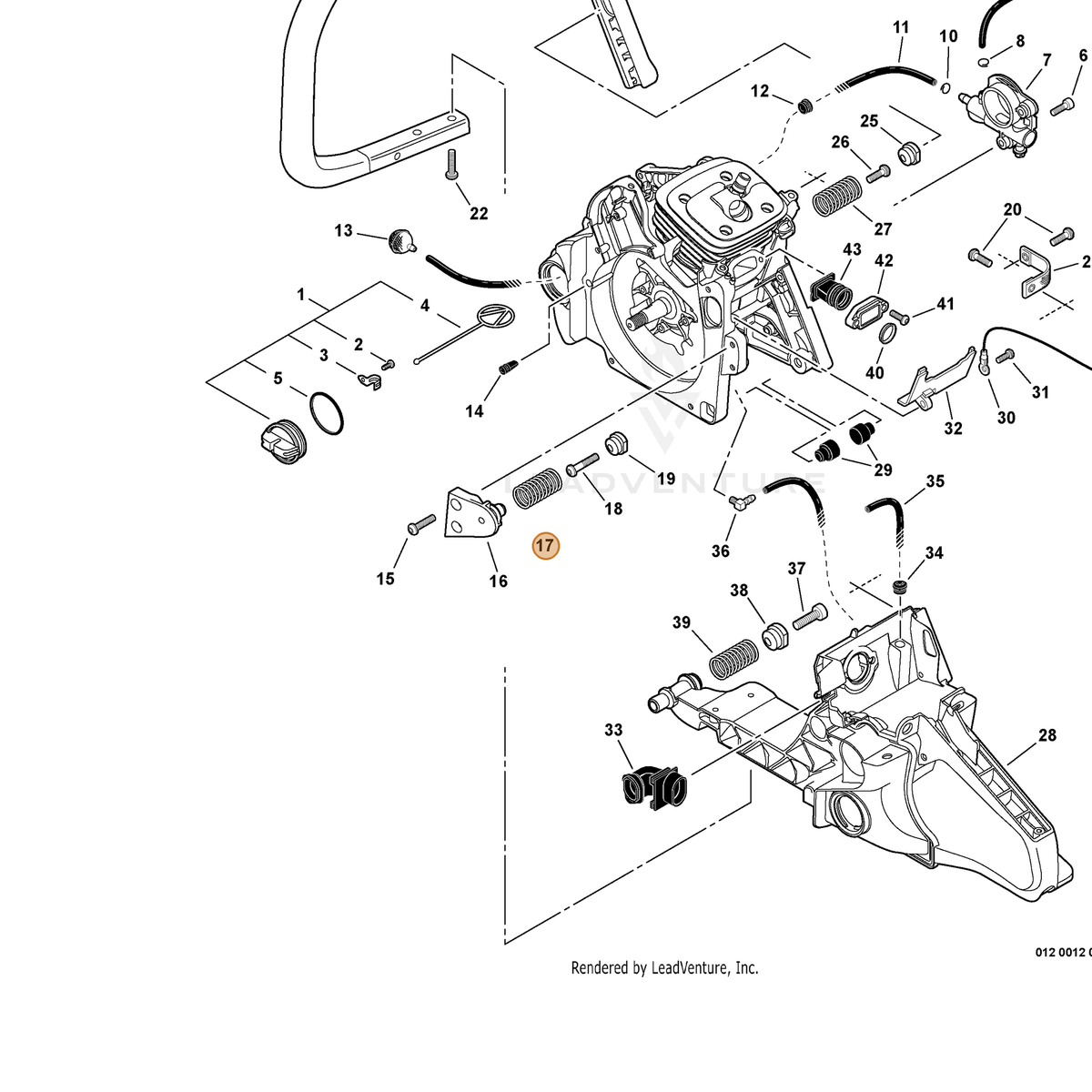 ECHO part V450000760 — IPL diagram snippet (6x zoom, amber highlight)