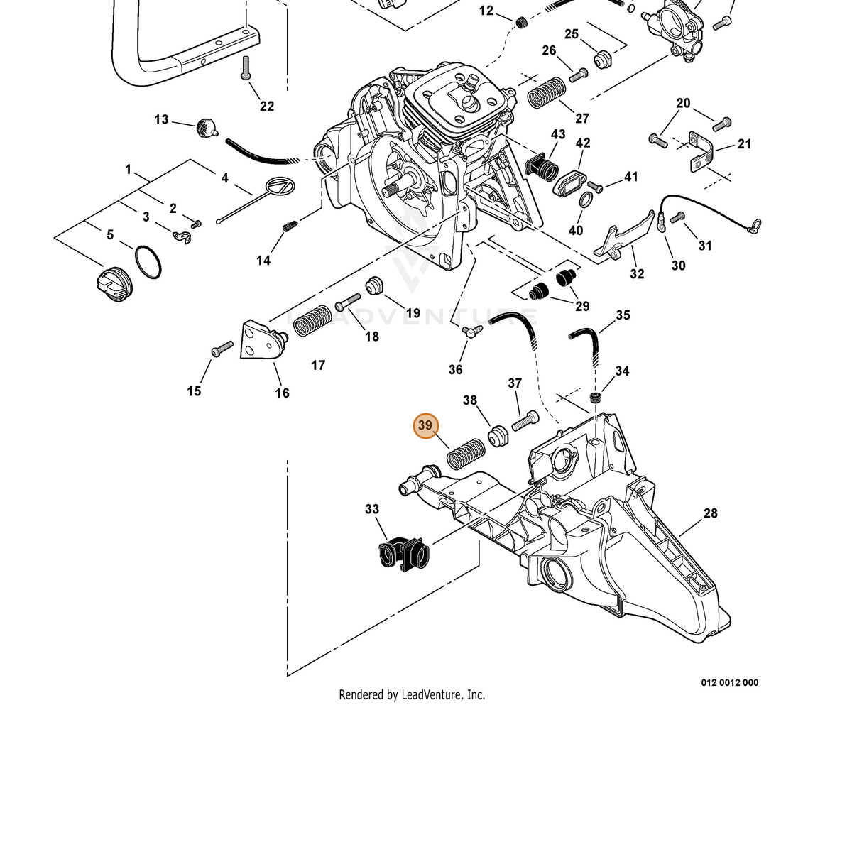 ECHO part V450000771 — IPL diagram snippet (6x zoom, amber highlight)