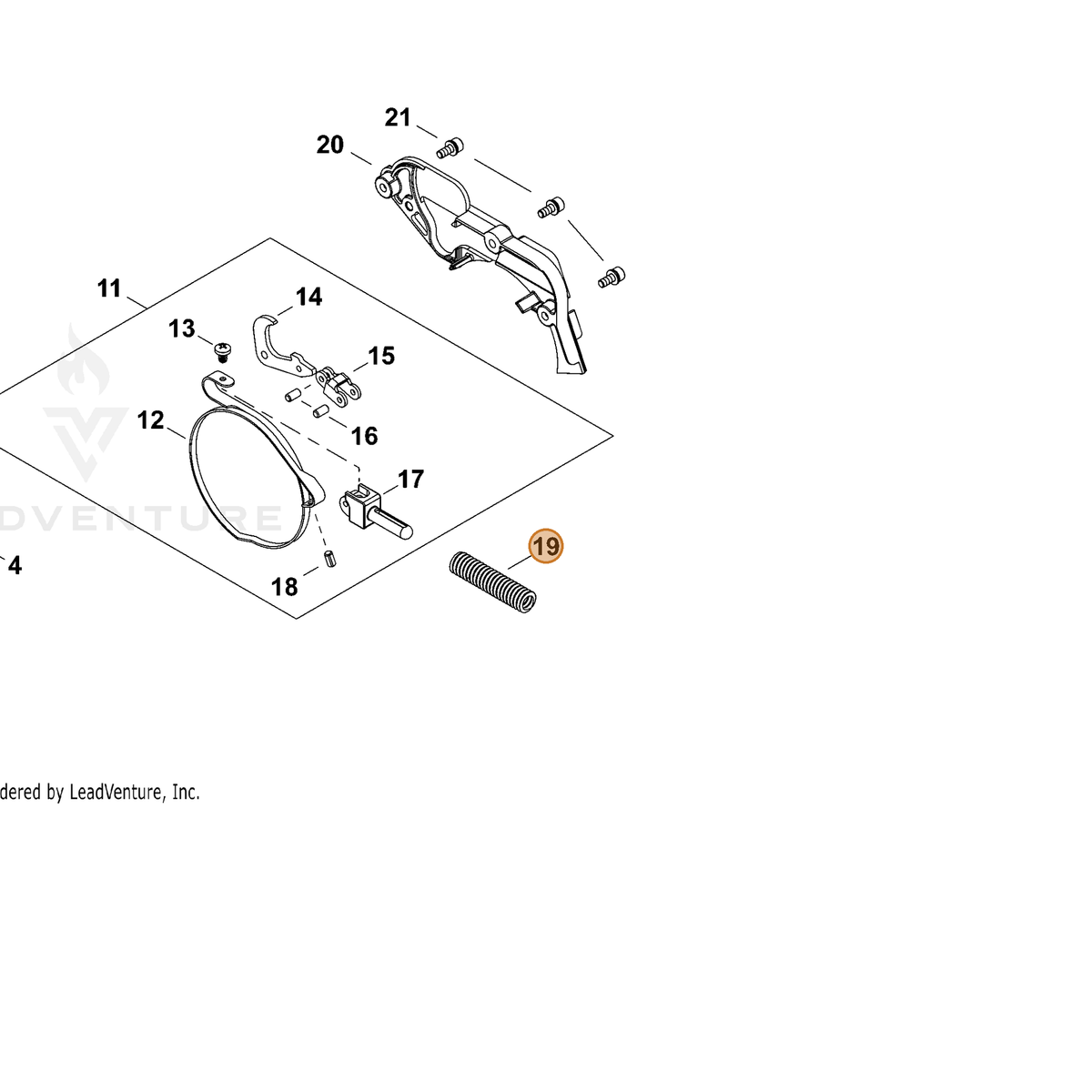 ECHO part V450001160 — IPL diagram snippet (6x zoom, amber highlight)