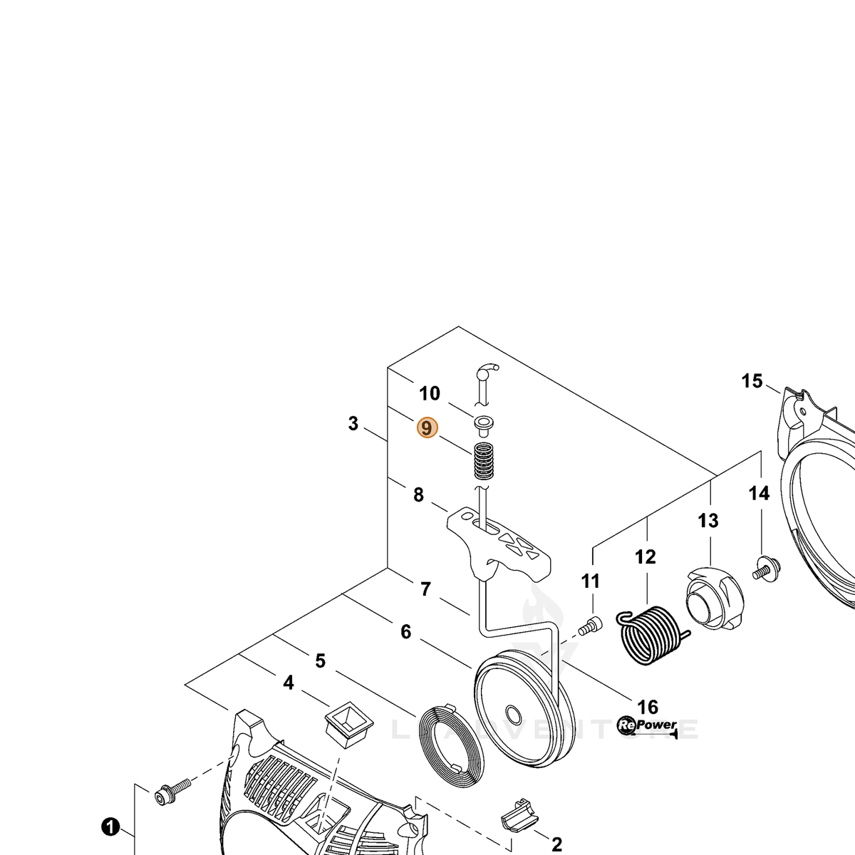 ECHO part V450001170 — IPL diagram snippet (6x zoom, amber highlight)