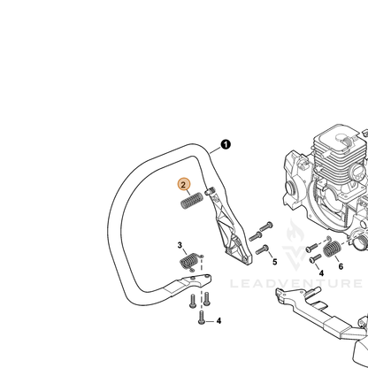 ECHO part V450001610 — IPL diagram snippet (6x zoom, amber highlight)