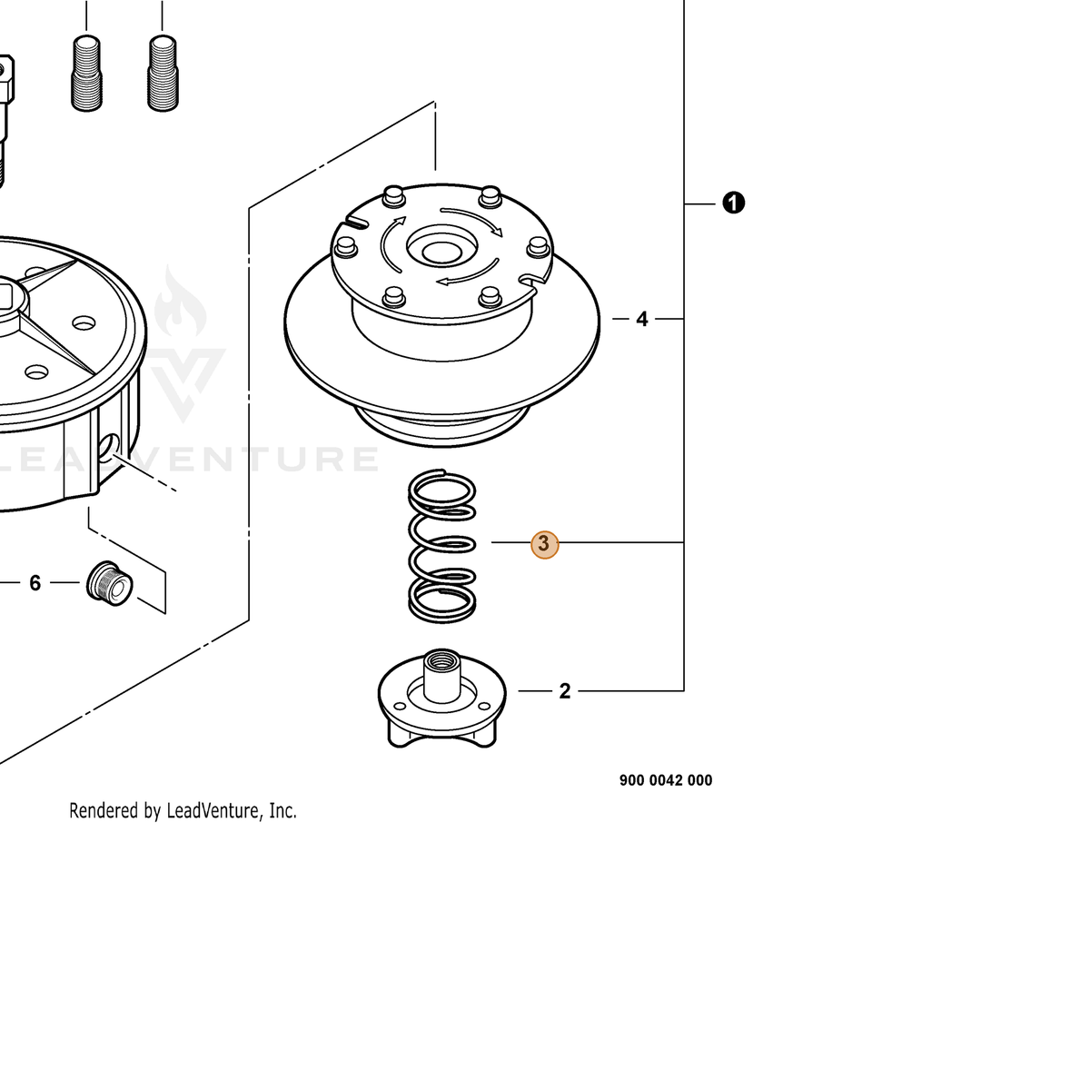 ECHO part V450001860 — IPL diagram snippet (6x zoom, amber highlight)