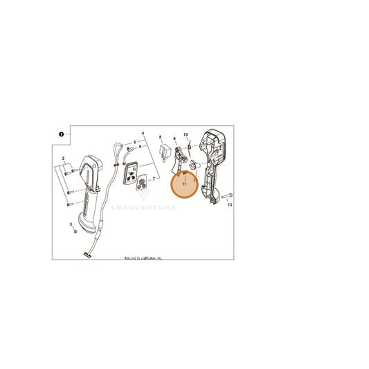Echo part V450002250 — IPL diagram snippet (6x zoom, amber highlight)