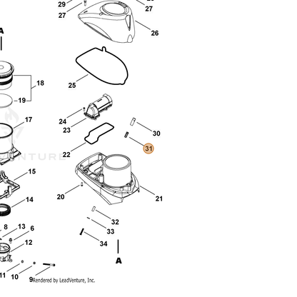 ECHO part V450002280 — IPL diagram snippet (6x zoom, amber highlight)