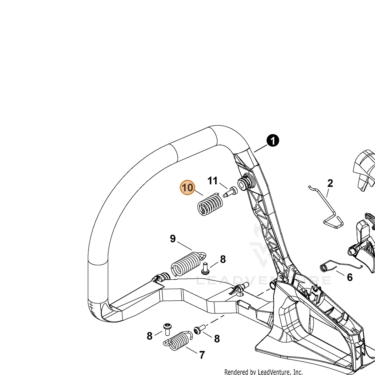 ECHO part V450002370 — IPL diagram snippet (6x zoom, amber highlight)