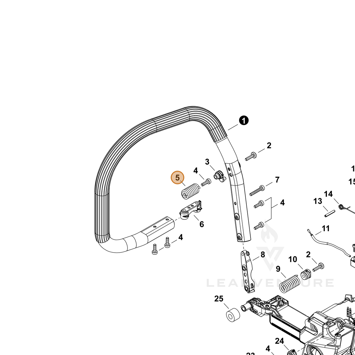 ECHO part V450002410 — IPL diagram snippet (6x zoom, amber highlight)