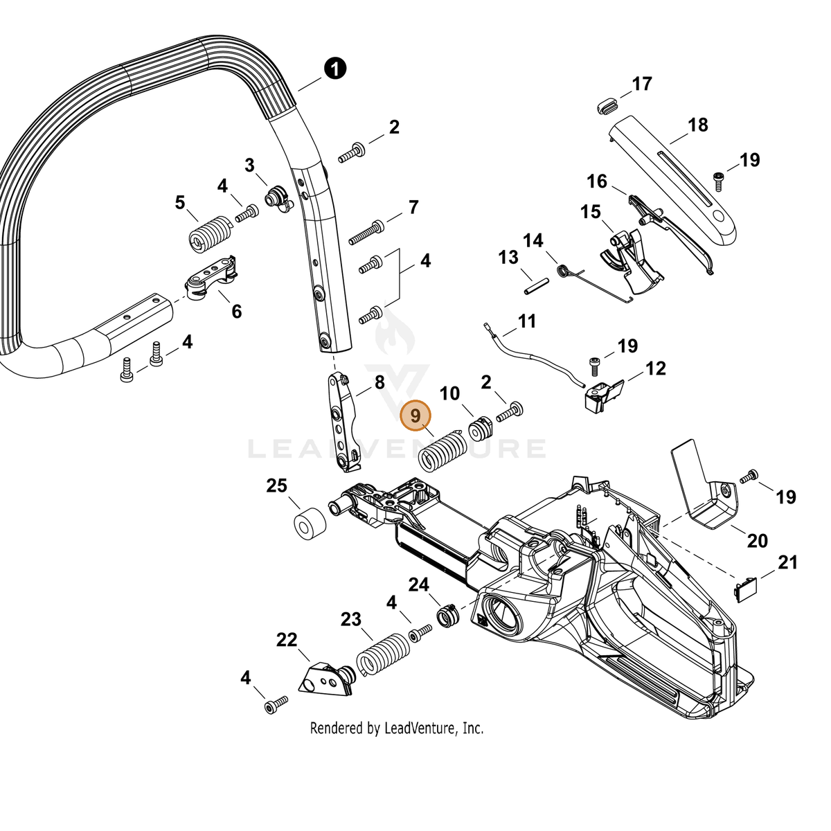 ECHO part V450002430 — IPL diagram snippet (6x zoom, amber highlight)
