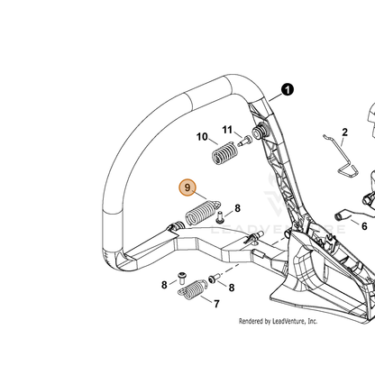 ECHO part V450002500 — IPL diagram snippet (6x zoom, amber highlight)