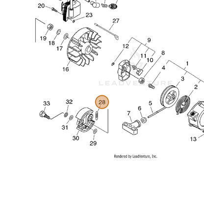 ECHO part V451000040 — IPL diagram snippet (6x zoom, amber highlight)