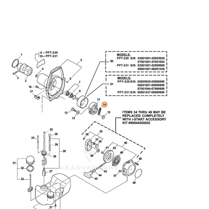 ECHO part V451000090 — IPL diagram snippet (6x zoom, amber highlight)