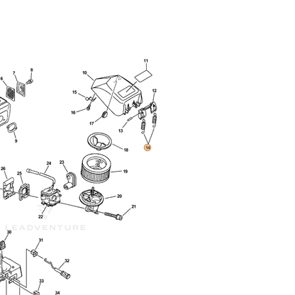 ECHO part V451000190 — IPL diagram snippet (6x zoom, amber highlight)