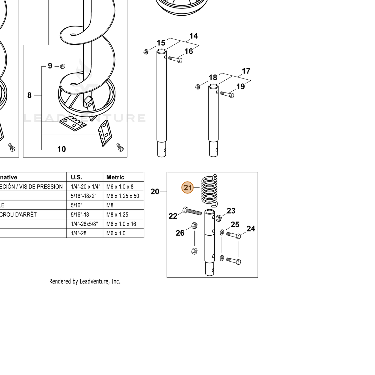 ECHO part V451000460 — IPL diagram snippet (6x zoom, amber highlight)