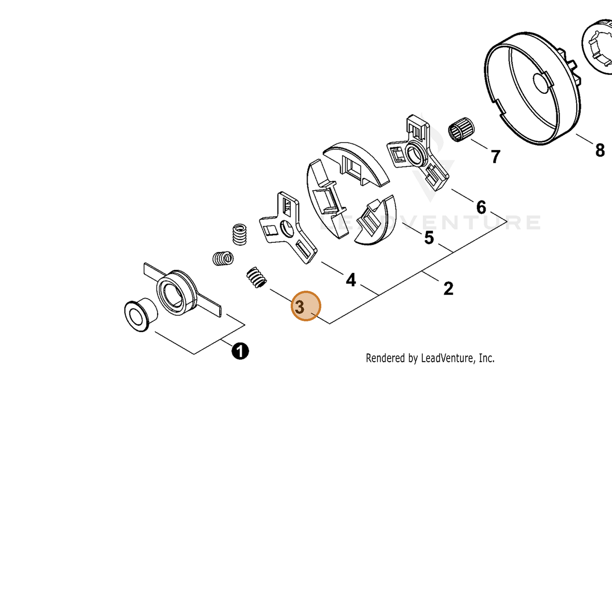 ECHO part V451000930 — IPL diagram snippet (6x zoom, amber highlight)