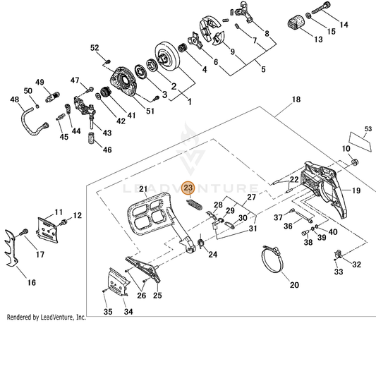 Echo part V451000950 — IPL diagram snippet (6x zoom, amber highlight)