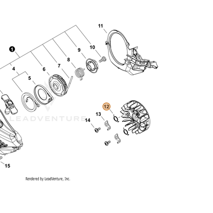 ECHO part V452000030 — IPL diagram snippet (6x zoom, amber highlight)