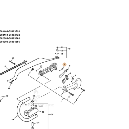 ECHO part V452000050 — IPL diagram snippet (6x zoom, amber highlight)