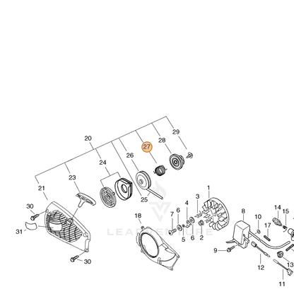 ECHO part V452000220 — IPL diagram snippet (6x zoom, amber highlight)