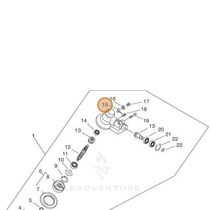 ECHO part V452001310 — IPL diagram snippet (6x zoom, amber highlight)