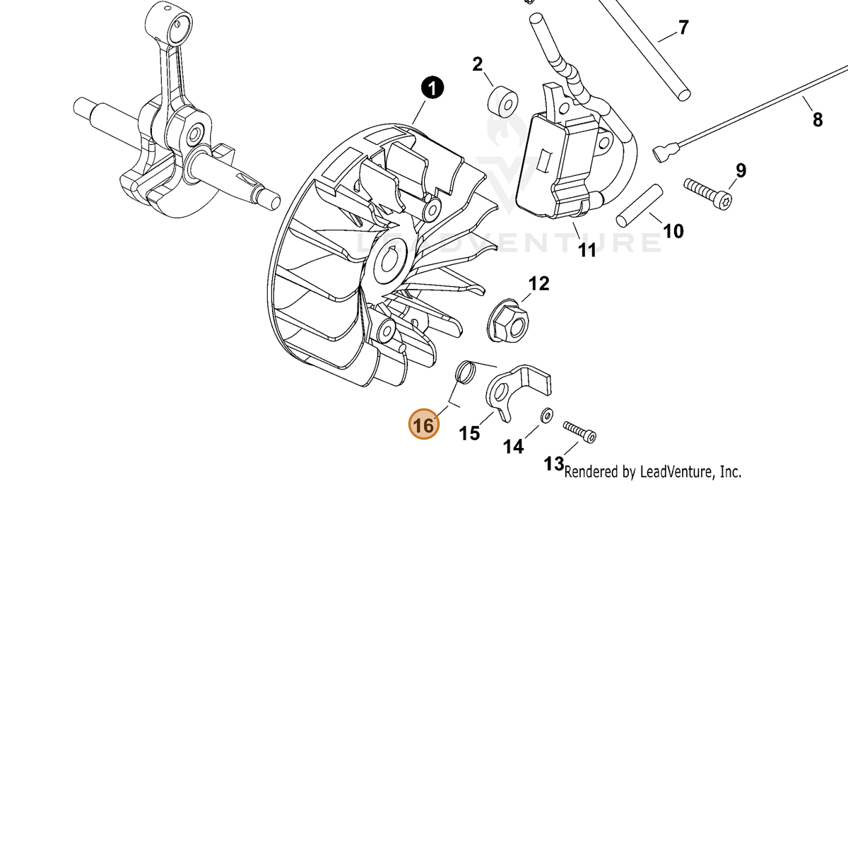 ECHO part V452001471 — IPL diagram snippet (6x zoom, amber highlight)