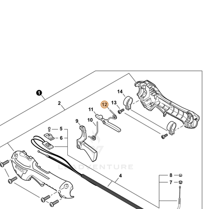 ECHO part V452001510 — IPL diagram snippet (6x zoom, amber highlight)