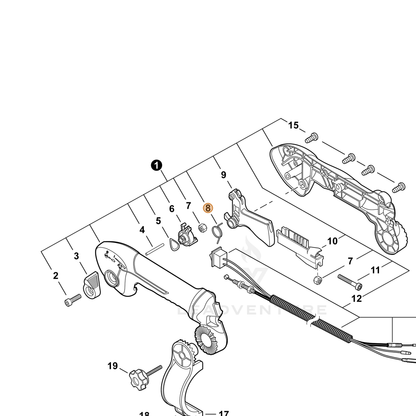 ECHO part V452001610 — IPL diagram snippet (6x zoom, amber highlight)