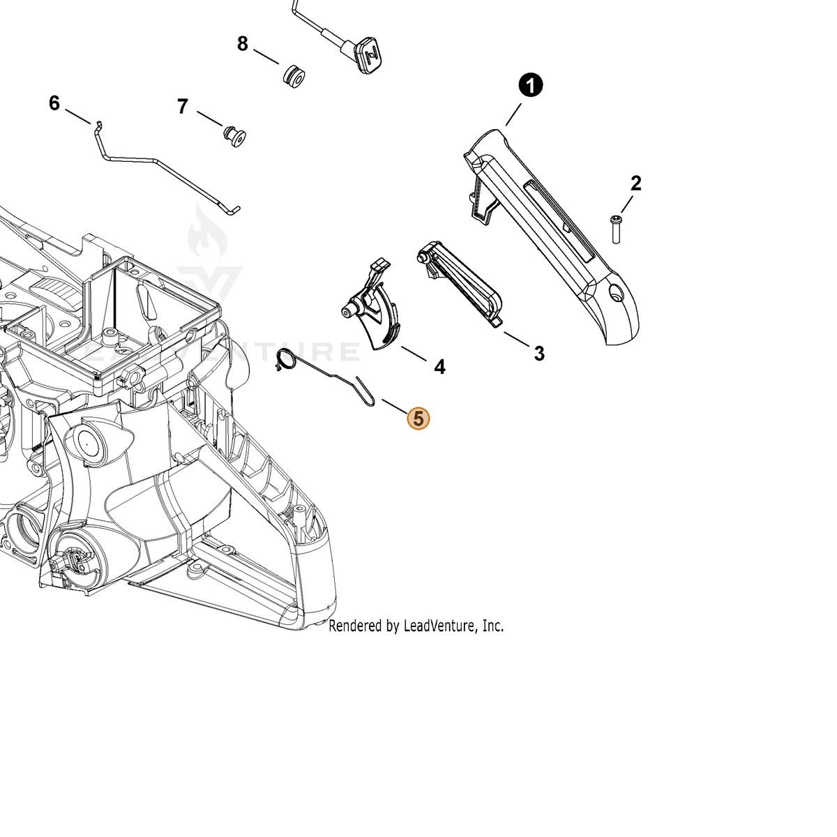 ECHO part V452001620 — IPL diagram snippet (6x zoom, amber highlight)