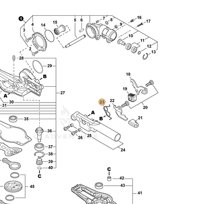 ECHO part V452001740 — IPL diagram snippet (6x zoom, amber highlight)