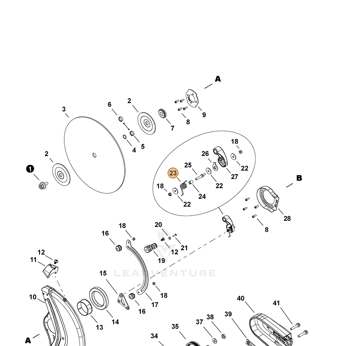ECHO part V452001820 — IPL diagram snippet (6x zoom, amber highlight)