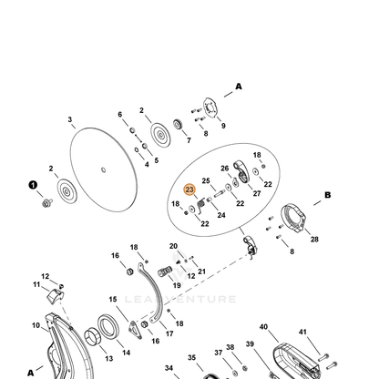 ECHO part V452001820 — IPL diagram snippet (6x zoom, amber highlight)