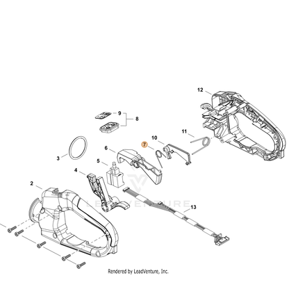 ECHO part V452002050 — IPL diagram snippet (6x zoom, amber highlight)
