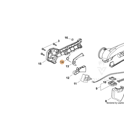 ECHO part V452002110 — IPL diagram snippet (6x zoom, amber highlight)