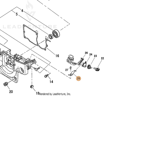 Echo part V453000160 — IPL diagram snippet (6x zoom, amber highlight)