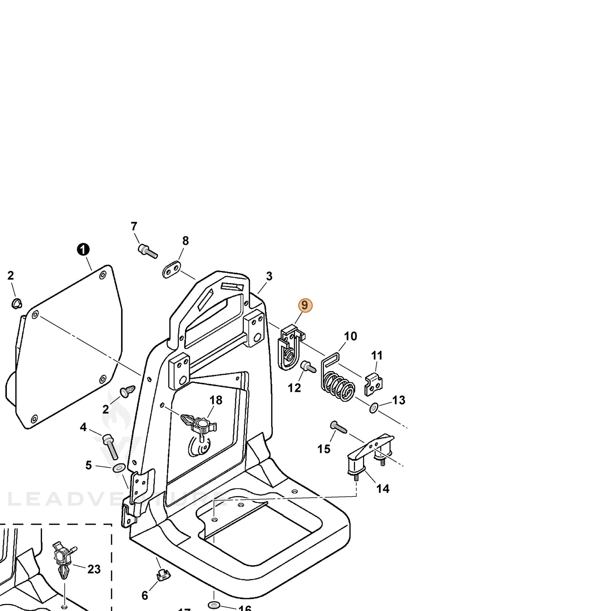 ECHO part V456000010 — IPL diagram snippet (6x zoom, amber highlight)