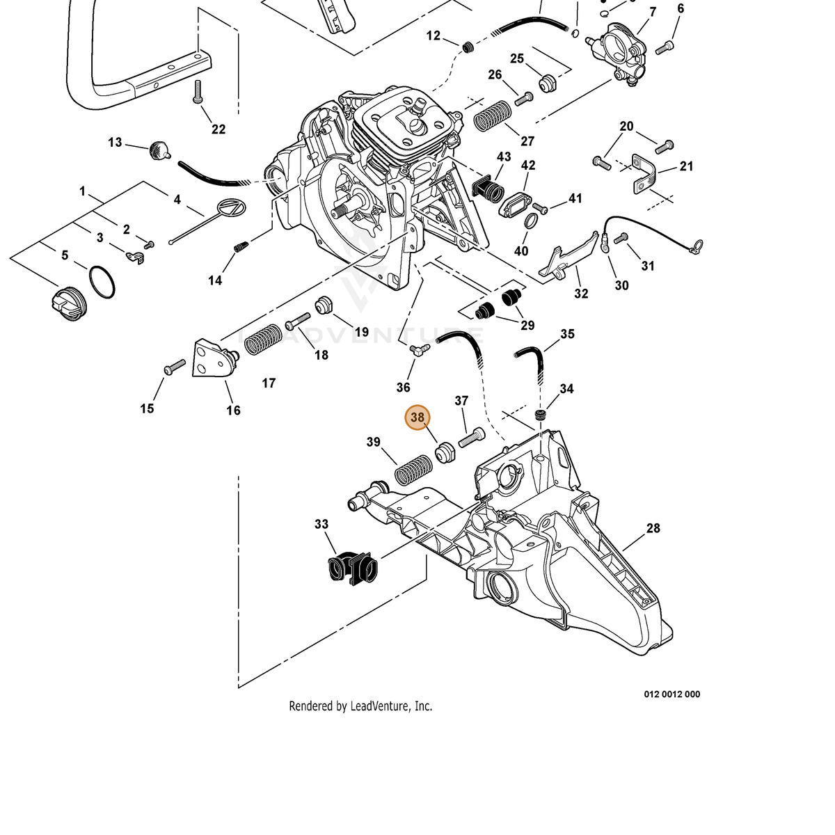 ECHO part V456000101 — IPL diagram snippet (6x zoom, amber highlight)
